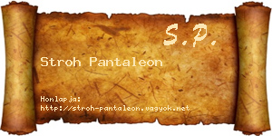 Stroh Pantaleon névjegykártya